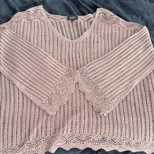 GiGio Women's dusty lavender V-Neck Sweater